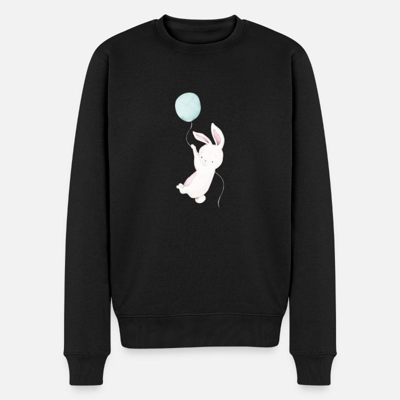 Hase - Männer Premium Bio Pullover - Schwarz