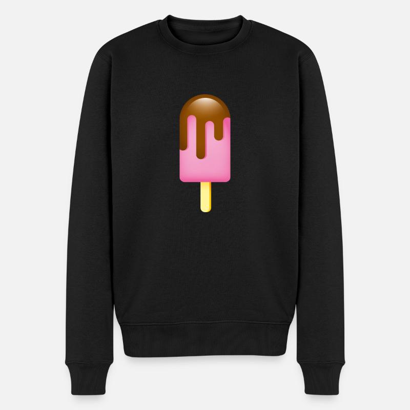 Smiley Ice Cream - Männer Premium Bio Pullover - Schwarz