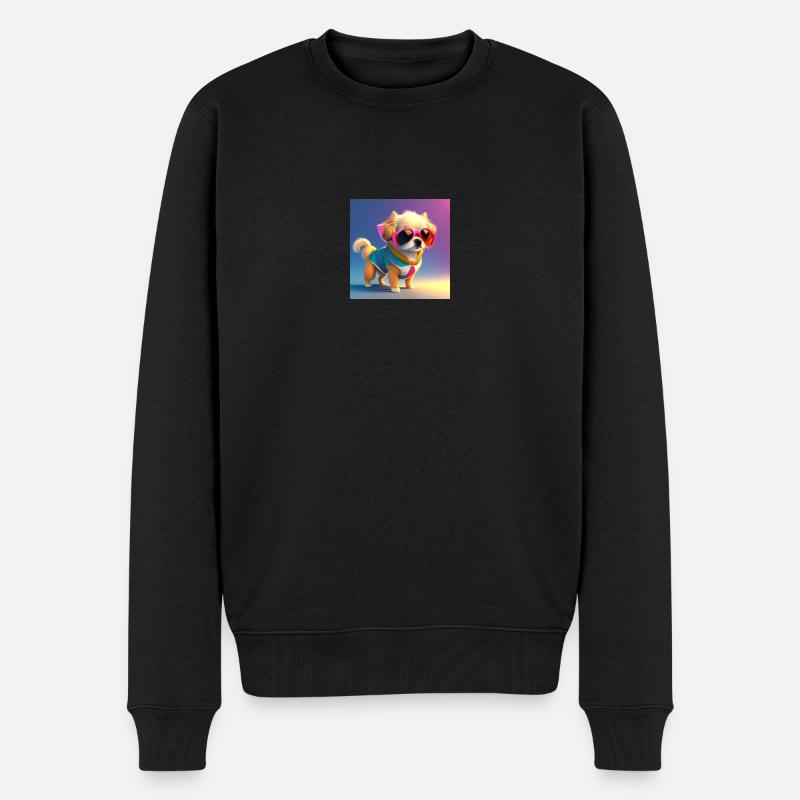 Hund - Männer Premium Bio Pullover - Schwarz