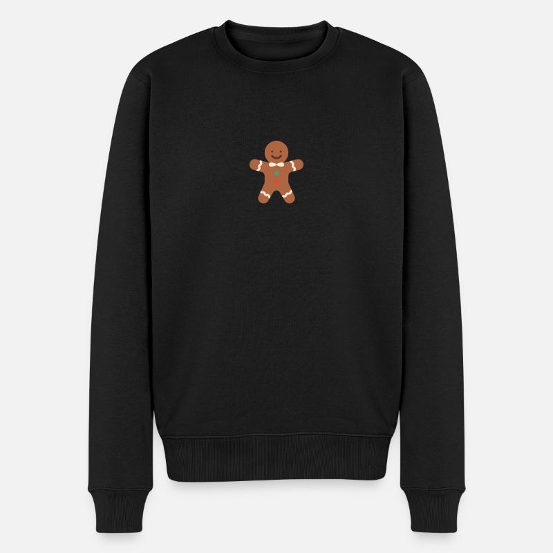 Lebkuchenmann - Männer Premium Bio Pullover - Schwarz