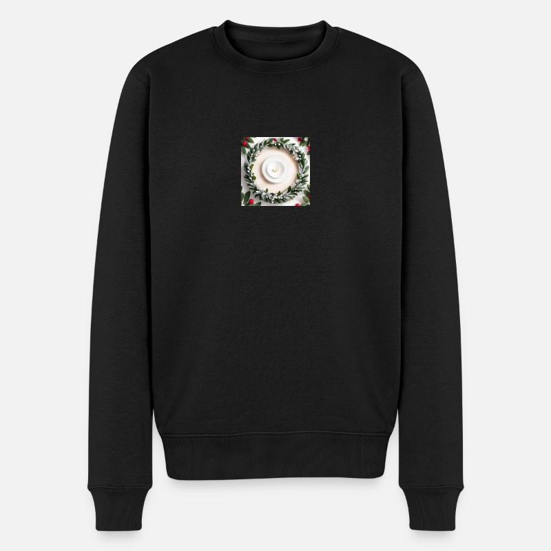 Skandinavischer Stil: Festliches Design - Männer Premium Bio Pullover - Schwarz