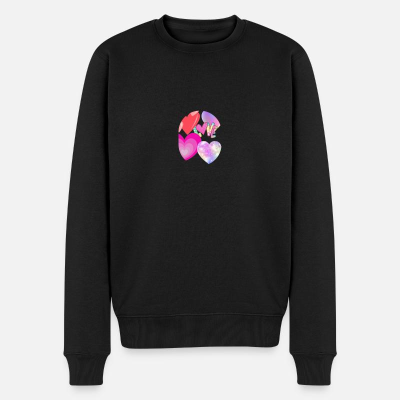 Love Overflow - Männer Premium Bio Pullover - Schwarz
