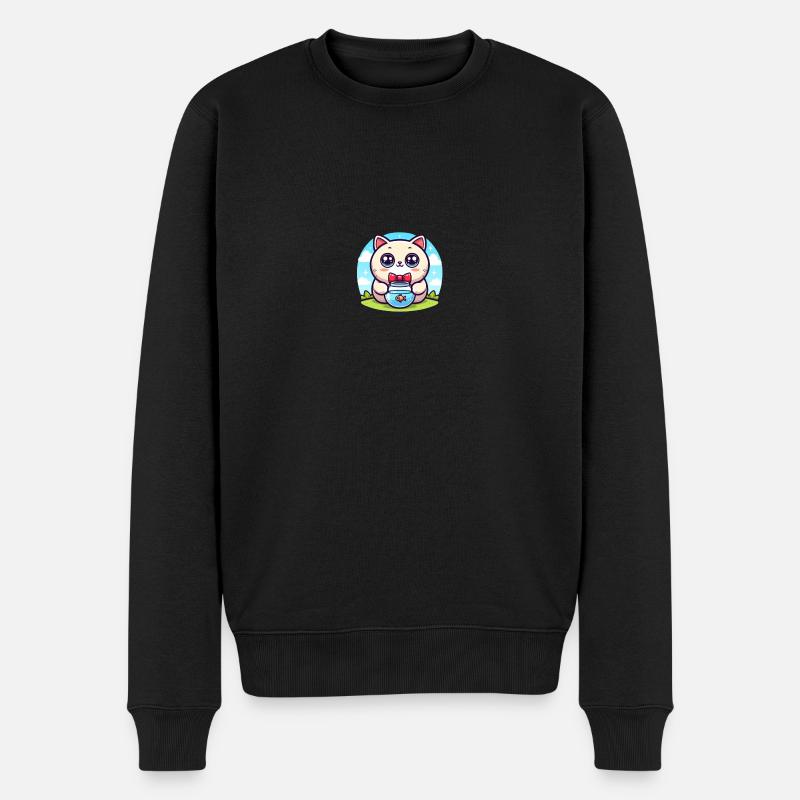 Chat Cartoon 2 - Pull Premium bio Homme - noir