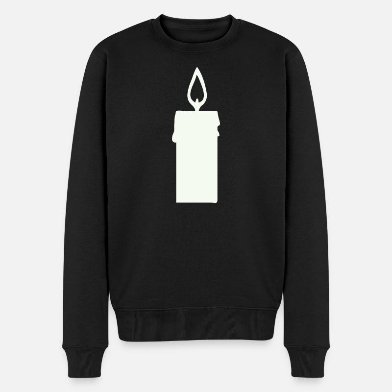 Light silhouette candle in lantern - Men's Premium Organic Jumper - black