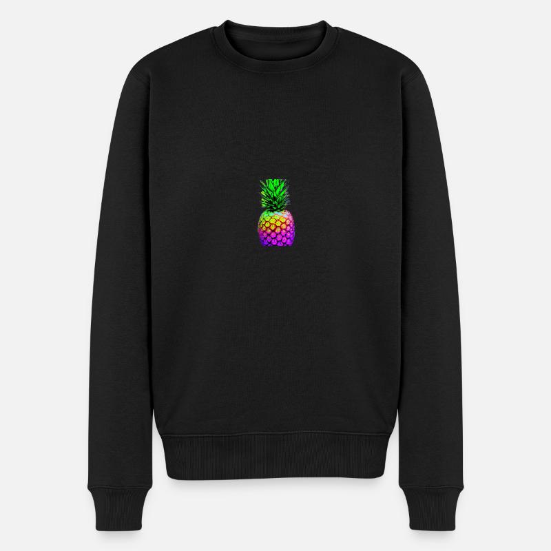 Ananas bunt Geschenkidee - Männer Premium Bio Pullover - Schwarz
