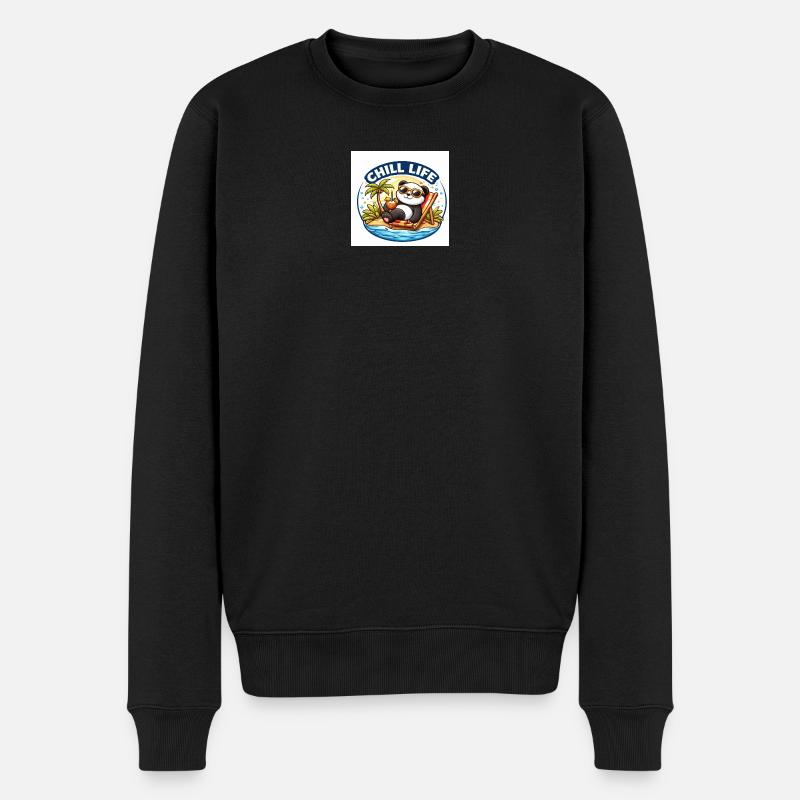 Chill Life Panda Plage - Pull Premium bio Homme - noir