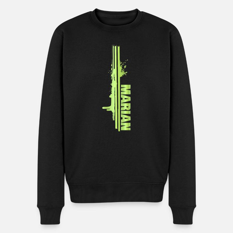 Farbklecks Marian - Männer Premium Bio Pullover - Schwarz