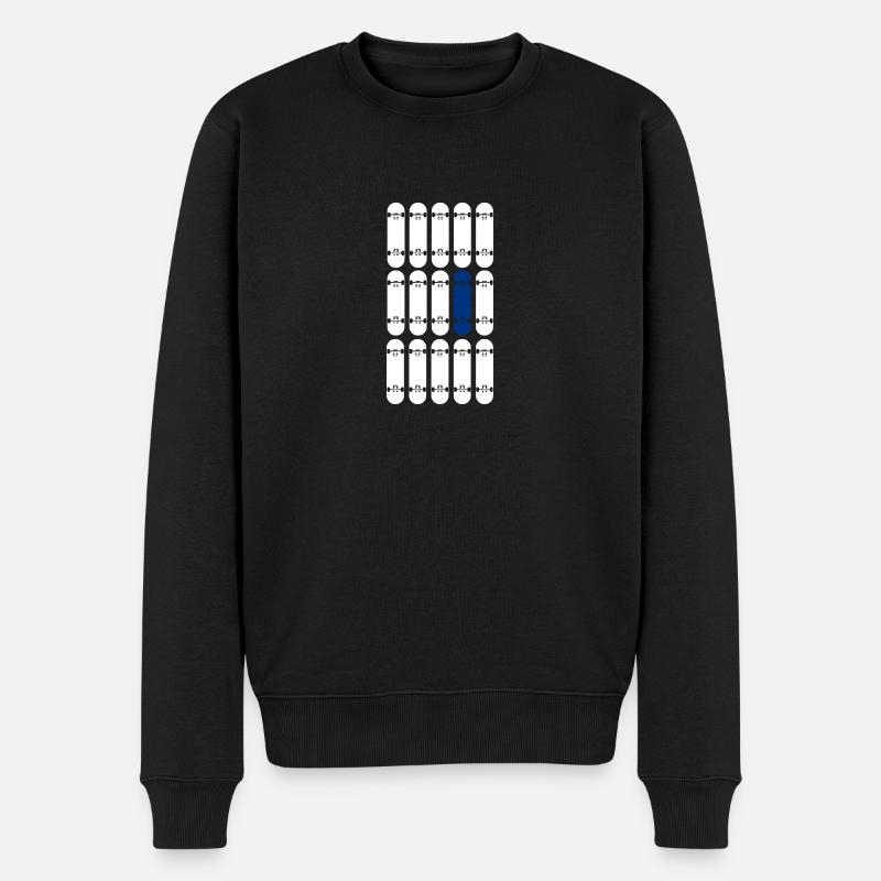 OneBoardBlue/White - Männer Premium Bio Pullover - Schwarz