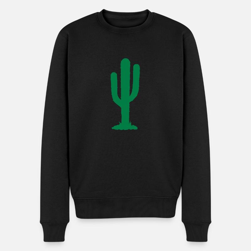 kaktus - Männer Premium Bio Pullover - Schwarz