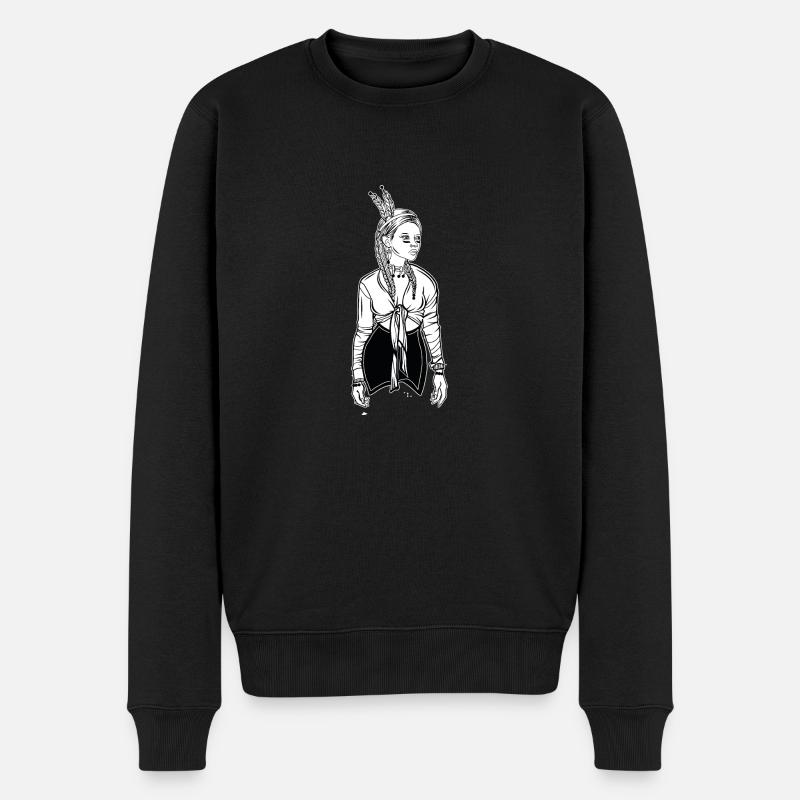 Femme indienne // Coiffe - Pull Premium bio Homme - noir