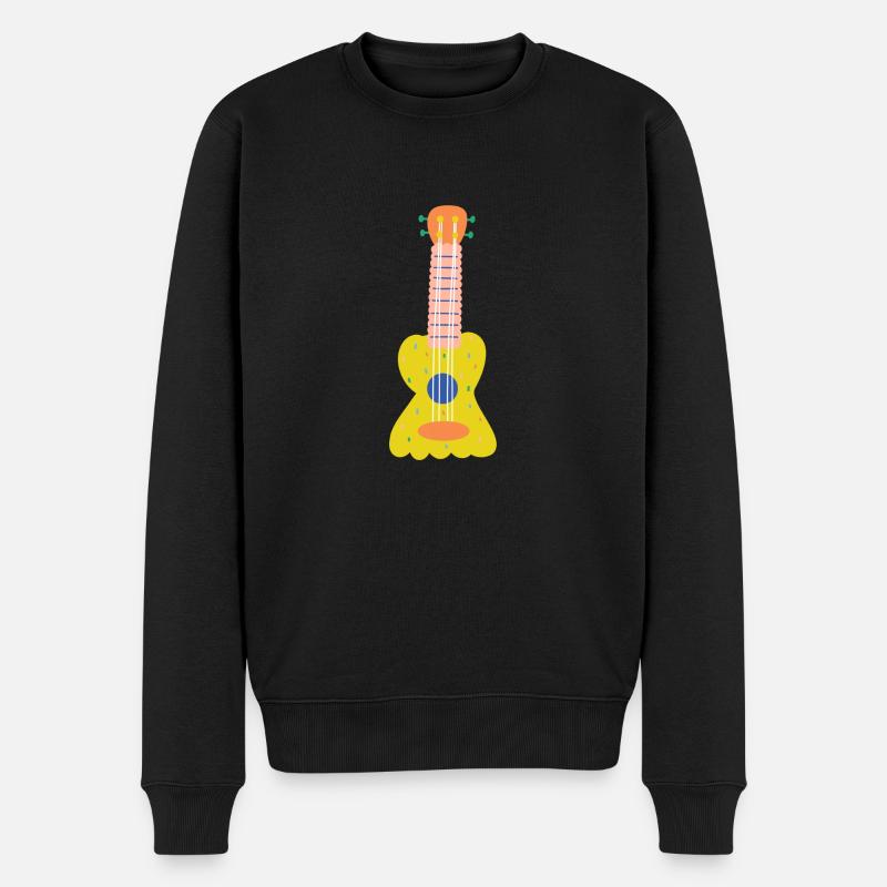 Guitare jaune - Pull Premium bio Homme - noir
