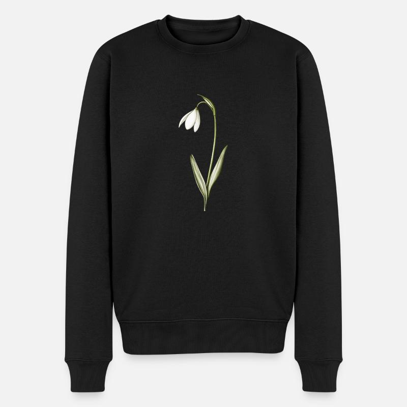 kleines Schneeglöcken - Männer Premium Bio Pullover - Schwarz