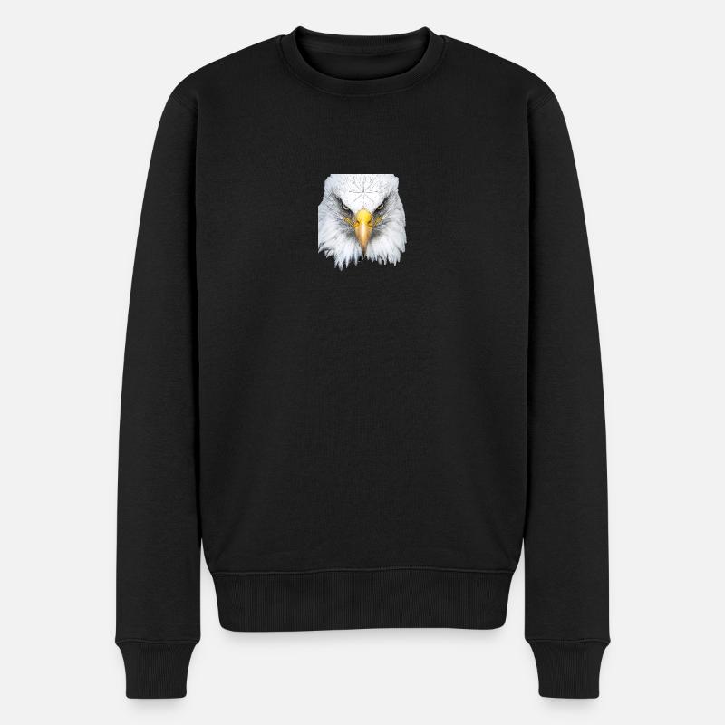 Adlerkopf - Männer Premium Bio Pullover - Schwarz