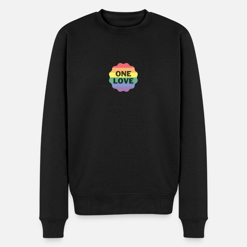 ONE LOVE - Männer Premium Bio Pullover - Schwarz