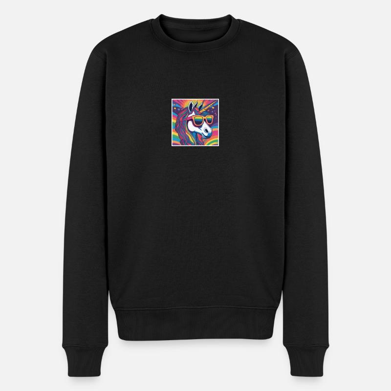 Einhorn 1 - Männer Premium Bio Pullover - Schwarz
