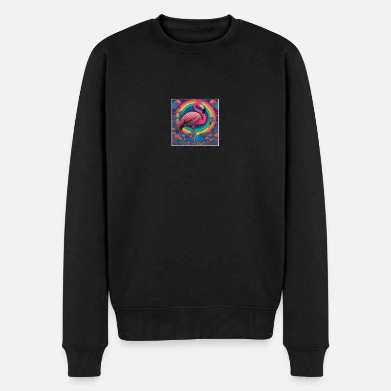 Flamingo#1 - Männer Premium Bio Pullover - Schwarz