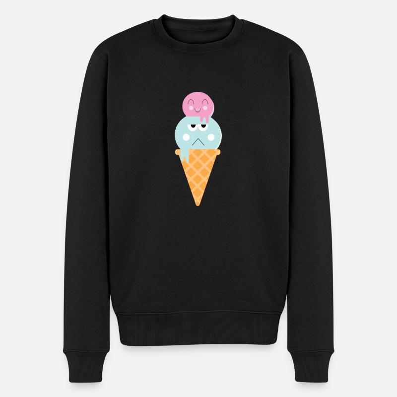 Eis glücklich sauer - Männer Premium Bio Pullover - Schwarz