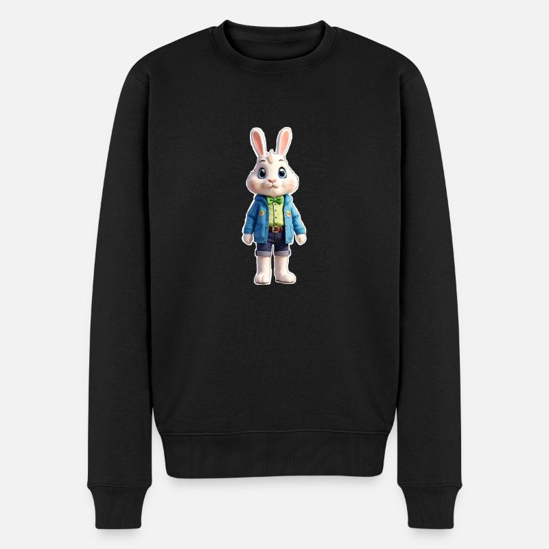 Lapin de Pâques debout - Pull Premium bio Homme - noir