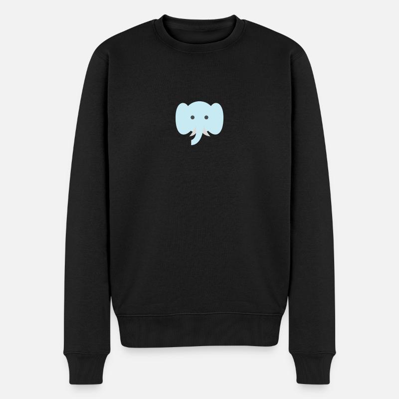 Eléphant doucement dessiné - Pull Premium bio Homme - noir