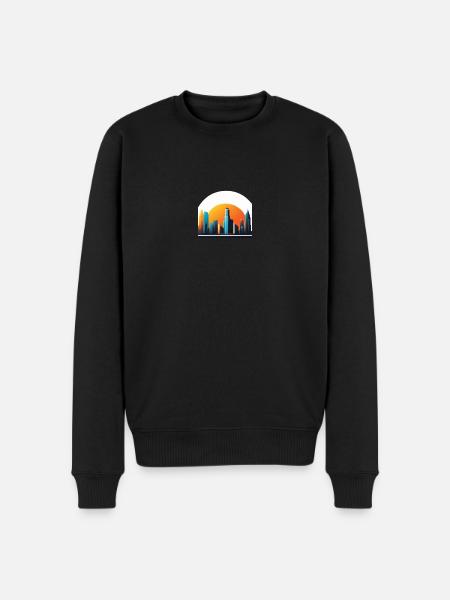 Logo Skyline - Männer Premium Bio Pullover - Schwarz