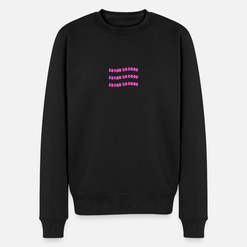 so far so good pink - Männer Premium Bio Pullover - Schwarz