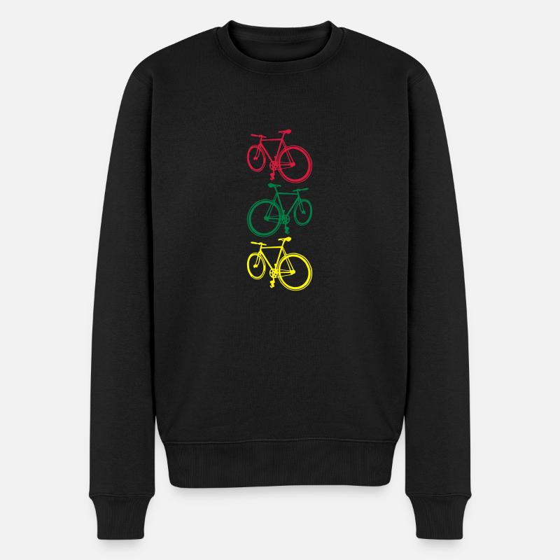 Fixie - Männer Premium Bio Pullover - Schwarz
