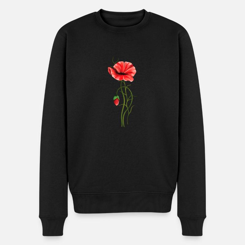 Blumen - Männer Premium Bio Pullover - Schwarz