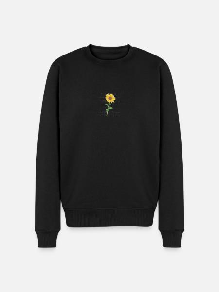 Sonnenblume "helianthus annuus" - Männer Premium Bio Pullover - Schwarz