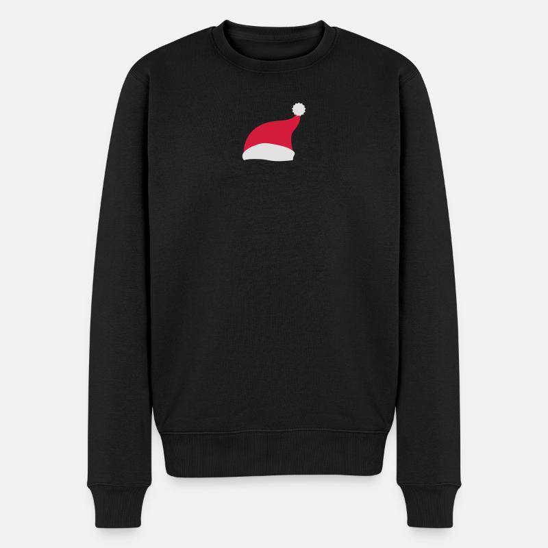 weihnachtsmütze weihnachten - Männer Premium Bio Pullover - Schwarz