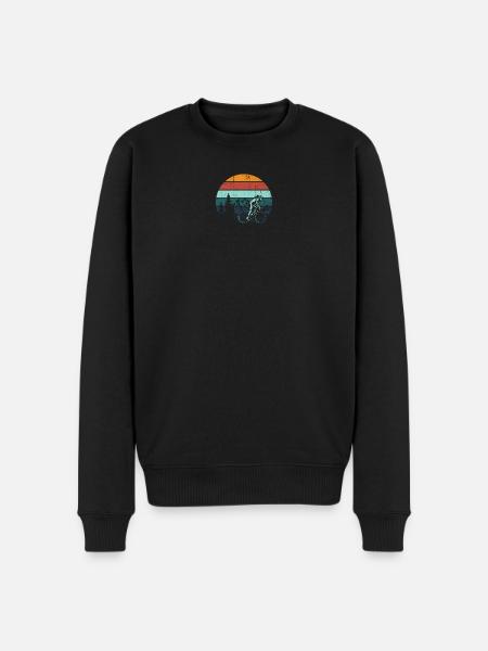 Retro Mountain Rider Sunset - Men's Premium Organic Jumper - black