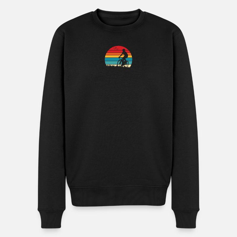 Sunset Ride Silhouette - Männer Premium Bio Pullover - Schwarz