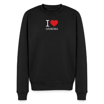 I LOVE GRIMMA - Männer Premium Bio Pullover - Schwarz - Vorne - Nico (187cm)