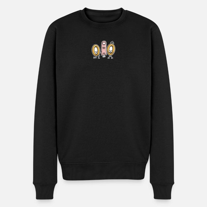 Demande en mariage bagues de mariage fiançailles - Pull Premium bio Homme - noir