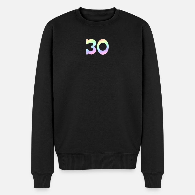 feiern, 30 pastell Verlauf - Männer Premium Bio Pullover - Schwarz