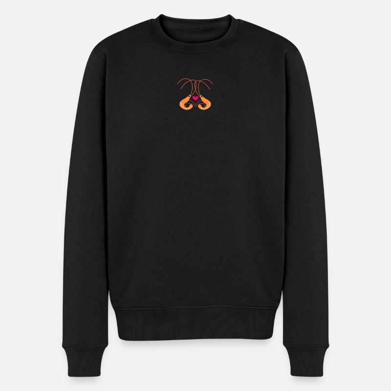 Verliebte Garnelen - Männer Premium Bio Pullover - Schwarz