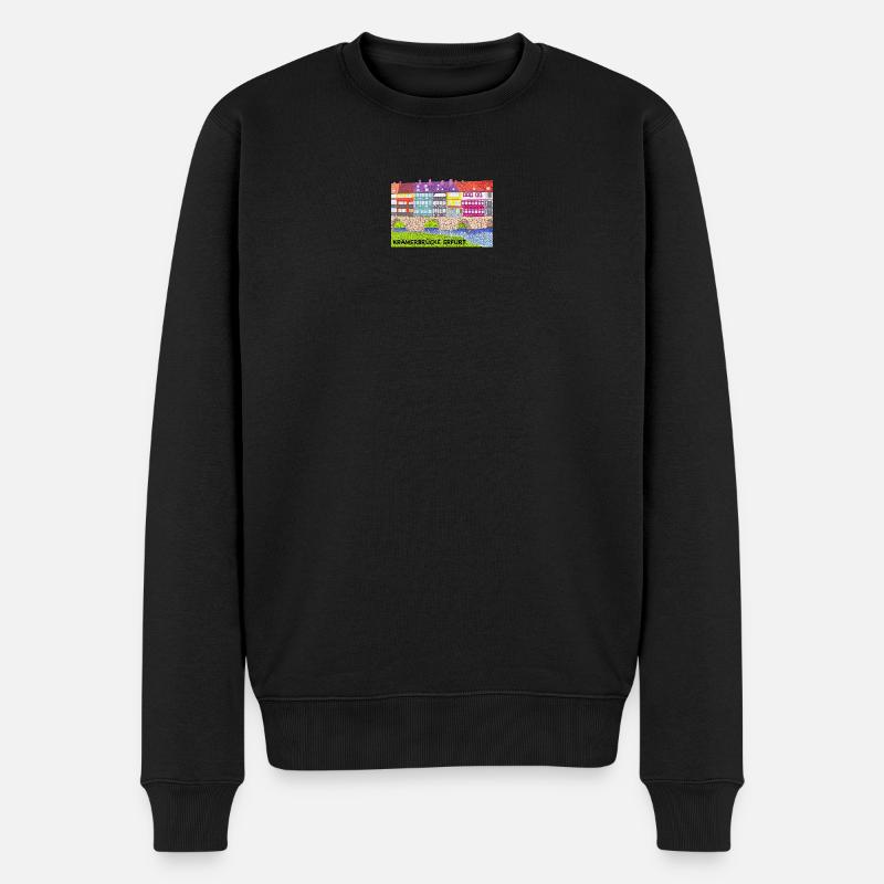 Erfurt, Krämerbrücke - Männer Premium Bio Pullover - Schwarz