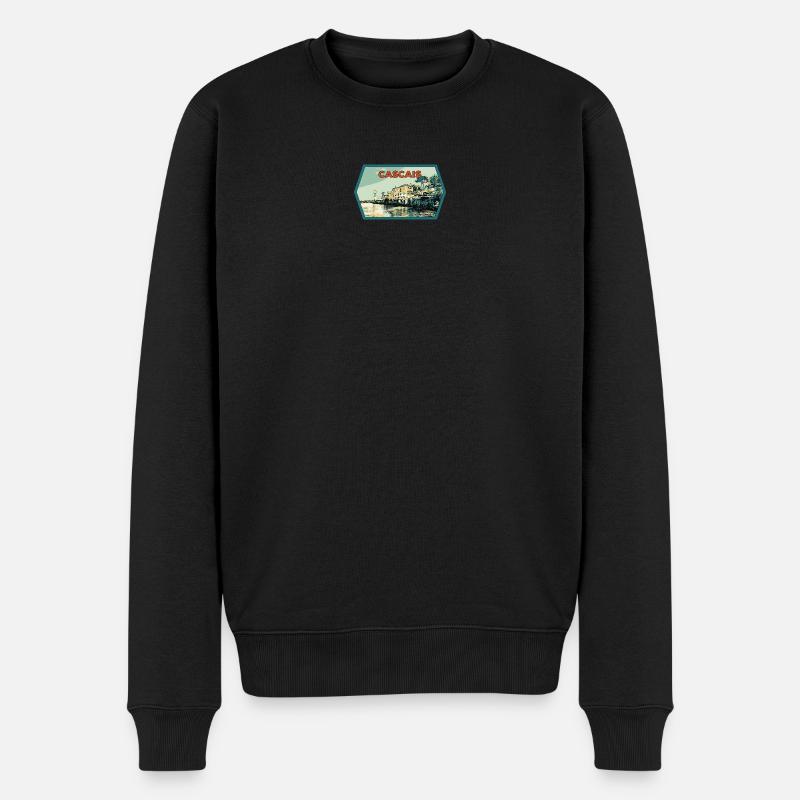 Leuchtturm Santa Marta de Cascais, Portugal - Männer Premium Bio Pullover - Schwarz