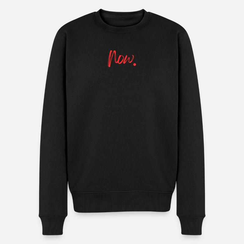 Now  - Männer Premium Bio Pullover - Schwarz