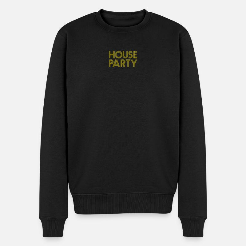 HOUSE PARTY - Männer Premium Bio Pullover - Schwarz