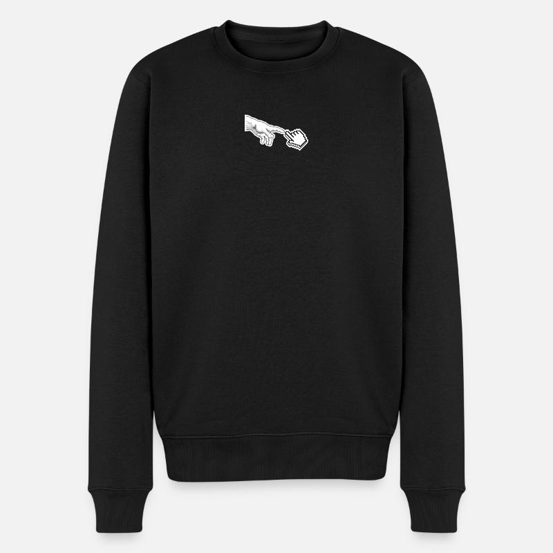 Pixel pointeur main art - Pull Premium bio Homme - noir