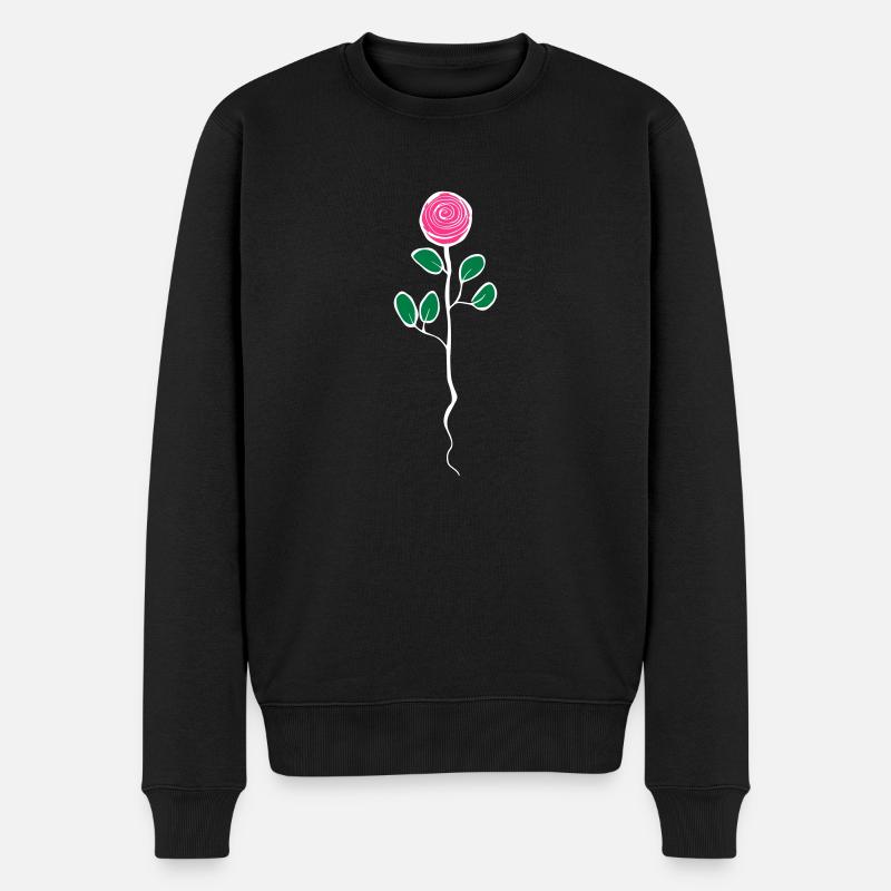 Rose - Männer Premium Bio Pullover - Schwarz