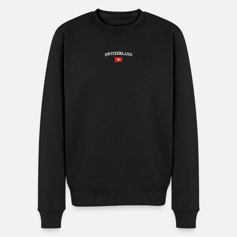 Schweizer Bürstenflaggenbogen - Männer Premium Bio Pullover - Schwarz