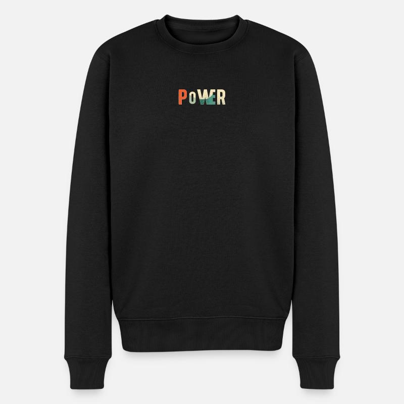 Motivationskunst Kraftvoller Schriftzug - Männer Premium Bio Pullover - Schwarz