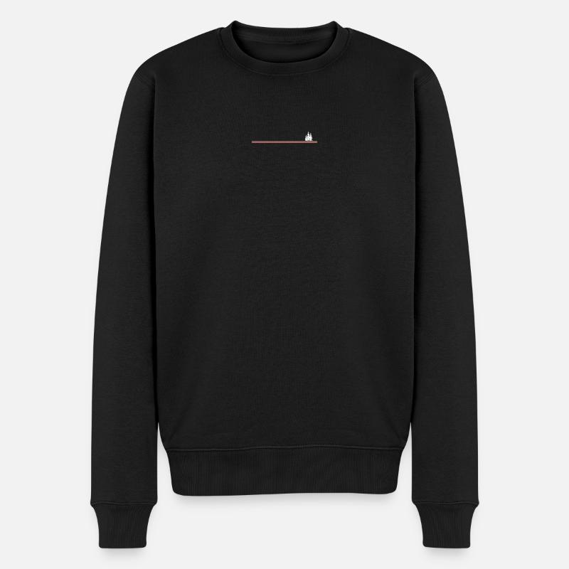 Baumgrenze Retro - Männer Premium Bio Pullover - Schwarz