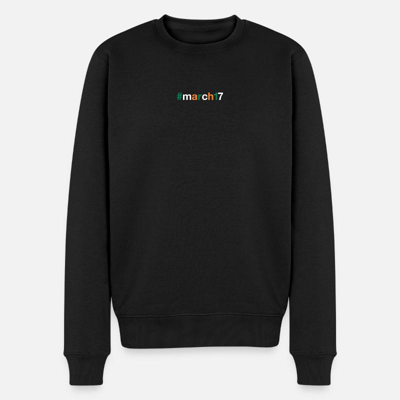March 17 St Patricks day - Männer Premium Bio Pullover - Schwarz