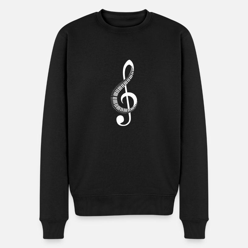 Piano Clef - Pull Premium bio Homme - noir