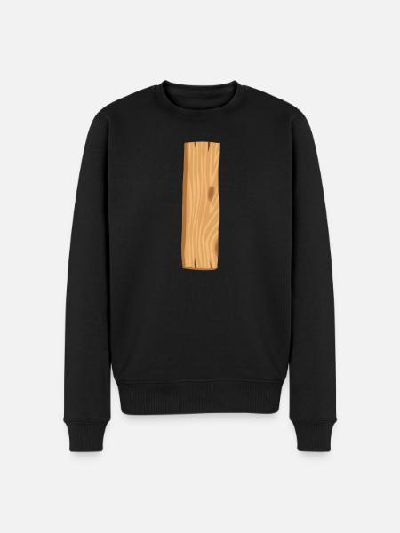 Wooden slats light brown edged - Men's Premium Organic Jumper - black