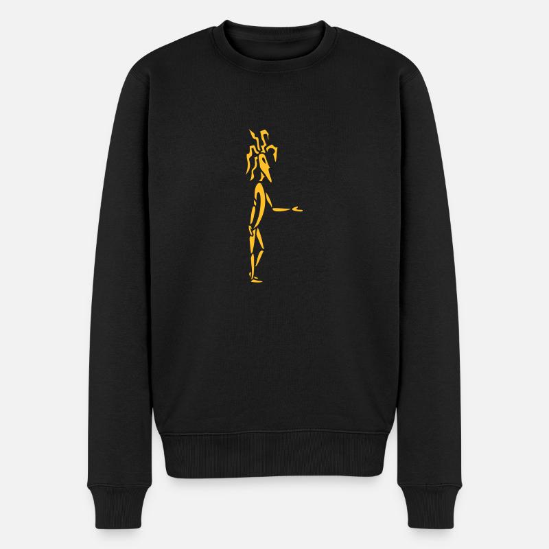 Mann mit Dreadlocks - Männer Premium Bio Pullover - Schwarz