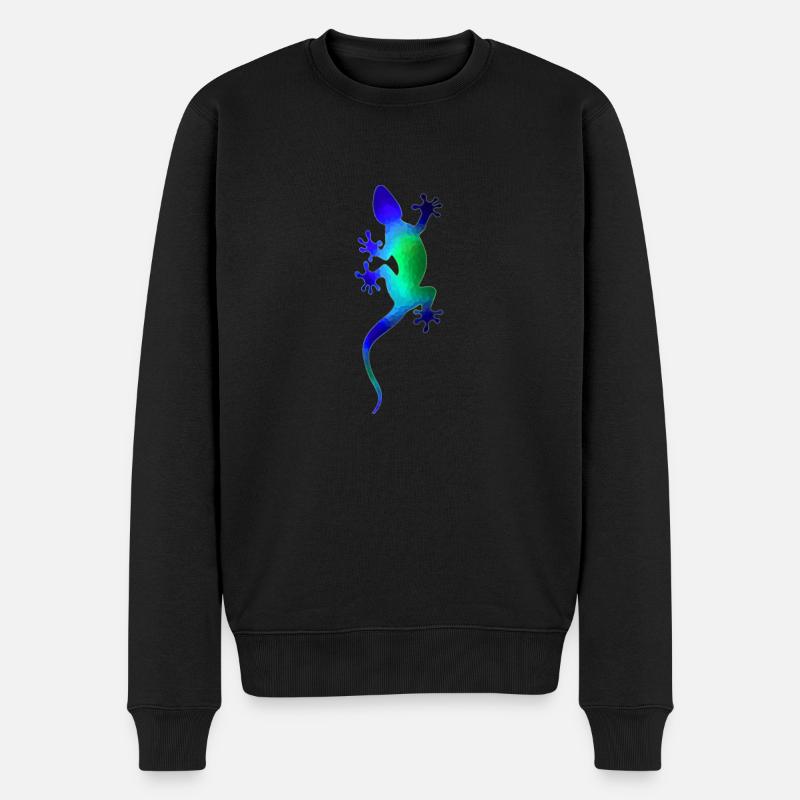 Gecko for dark Shirts - Männer Premium Bio Pullover - Schwarz