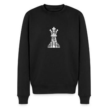 Schachfigur mit vielen kleinen Schachfiguren - Männer Premium Bio Pullover - Schwarz - Vorne - Nico (187cm)